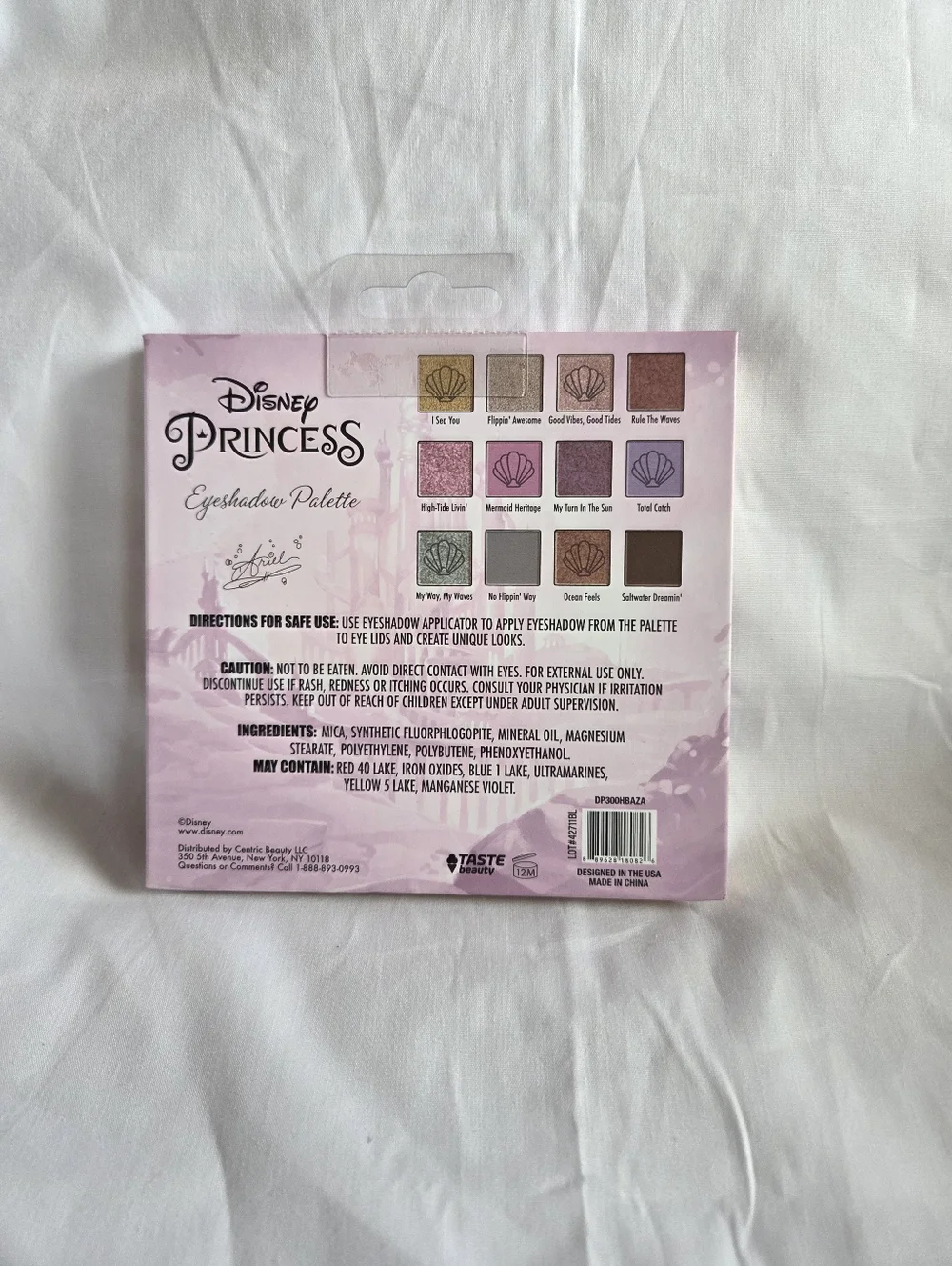 Disney Princess Ariel Eyeshadow Palette - Pink, Purple, Gold Accents NEW